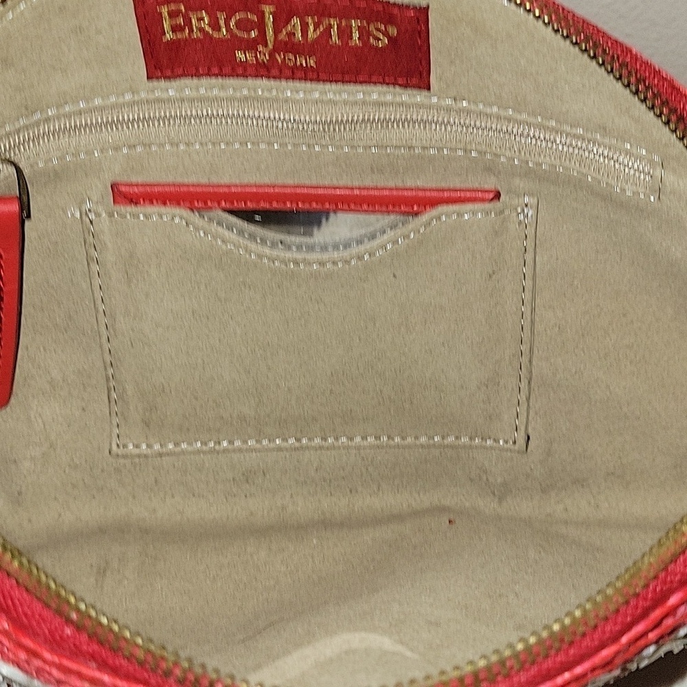 Eric Javits Red Straw Beaded Shoulder Bag - Picture 11 of 11